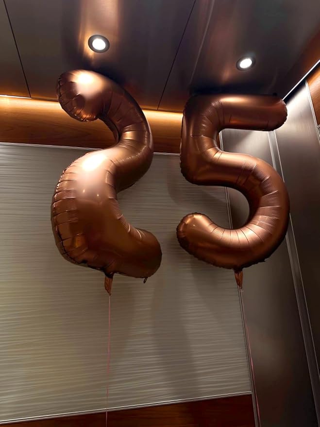 Number Balloons 40 Inch Coffee 5 Balloon - Image 4