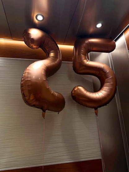 Number Balloons 40 Inch Coffee 5 Balloon - Image 4