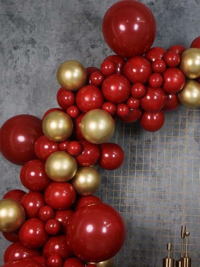 MEBAY Black Gold Red Balloons Garland Arch Kit, Wedding Backdrop, Baby Shower - Image 4