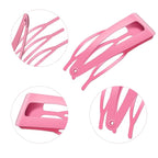 Chinco 24 Pcs Double Grip Hair Clips Metal Snap Clips Women Barrettes for Hair Making, Salon Supplies(Pink,2 Inch)