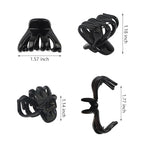 4CM Medium Small Hair Claw Clips 9 pcs Octopus Hair Clips Strong Grip Medium Hair Clips with Teeth Non-slip Good for Women Girls Thin Thick Hair.(Black+Brown+Clear)