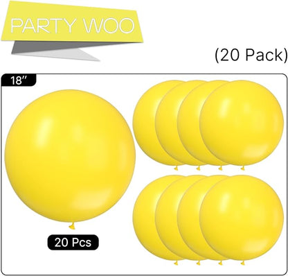 PartyWoo Yellow Balloons 20pcs Latex Helium Balloons 18 Inch | Birthday Baby - Image 5