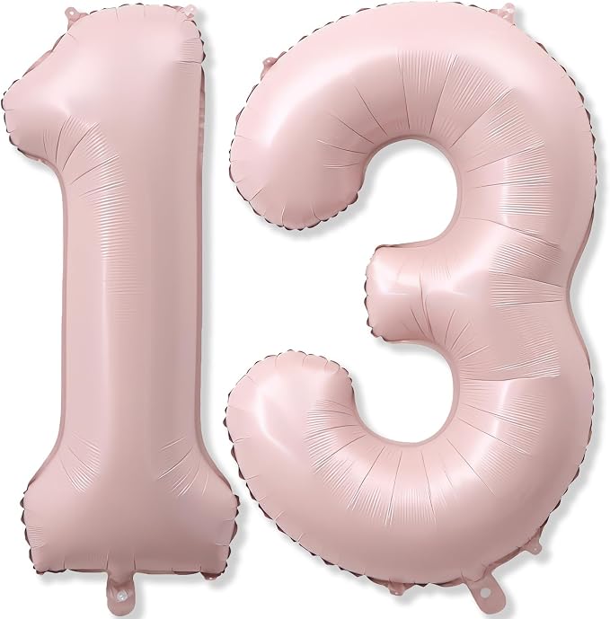 Pastel Pink 13 Balloons Numbers by KAINSY