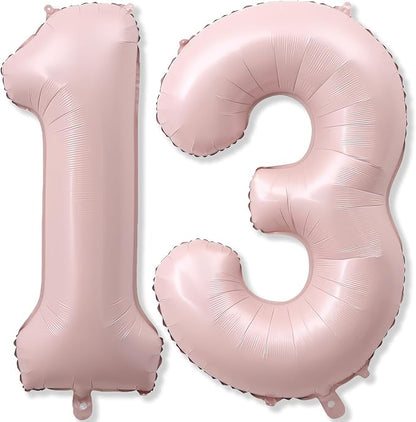 Pastel Pink 13 Balloons Numbers by KAINSY