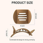 4 PCS Flat Claw Clips, Round Large Flat Hair Clips for Women,French Strong Hold Hair Barrettes for Thick Thin Hair(Neutral Matte)
