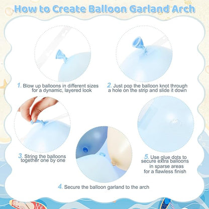 Blue Beach Balloon Arch Kit for Ocean Theme Baby Shower Decoration | 140Pcs - Image 7