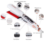 DORISILK Steam Hair Straightener and Curler Iron 2 in 1, Professional Salon Infrared Flat Iron Wide Tourmaline Ceramic Plate, Vapor Straighteners for Hair Instant Heat Up Adjustable Temp, 2 Inch White