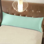 NTBAY Zippered Satin Body Pillow Pillowcase, Silky Slip Cooling Body Pillow Cover, Long Side Hidden Zipper, 20x54 Inches, Cyan