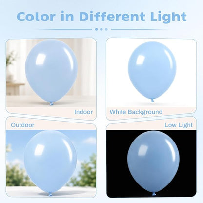 Pastel Blue Balloons, 12 Inch Baby Blue Latex Party Balloons | 30 Pack Light - Image 7