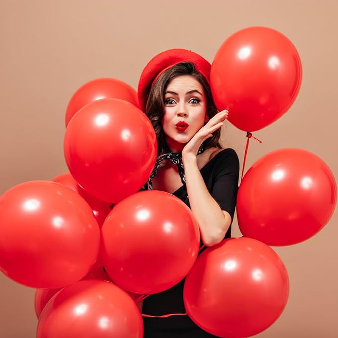 Red Balloons Red Birthday Decorations 160 Pack 5 inch Round Latex Balloons - Image 4