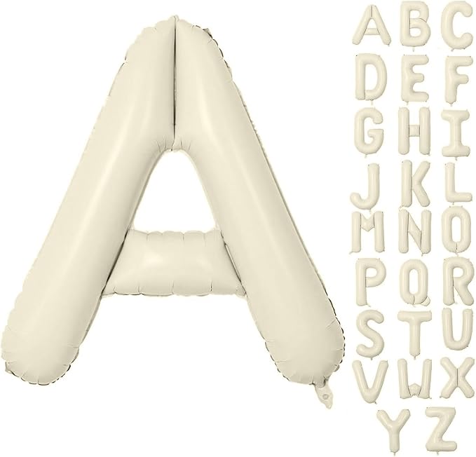 Letter Balloon 40Inch Cream White Big Alphabet Balloons Letter A | Giant Foil by YUNSHANGMO