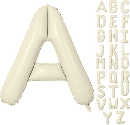 Letter Balloon 40Inch Cream White Big Alphabet Balloons Letter A | Giant Foil by YUNSHANGMO