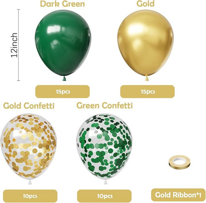 Green and Gold Latex Balloons - Image 2