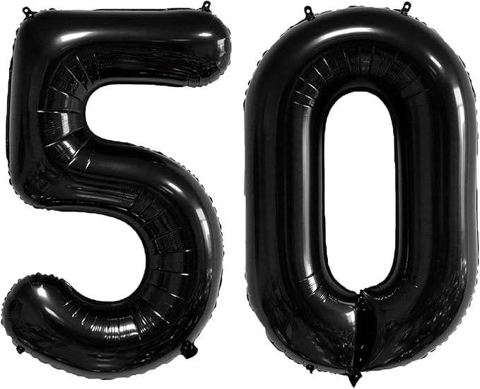 40 Inch Number Balloons 50 Black Big Giant Jumbo Number Foil Mylar Balloons by xiangsushijie