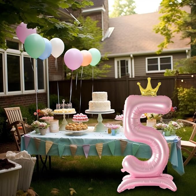 42 Inch Crown Pink Number 8 Balloon - Image 3