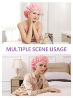 Years calm Reusable Waterproof Shower Caps for Women, Hair Caps for Showers, Double-Layer Elastic Design, for All Hairstyles, Travel-Friendly (pink)