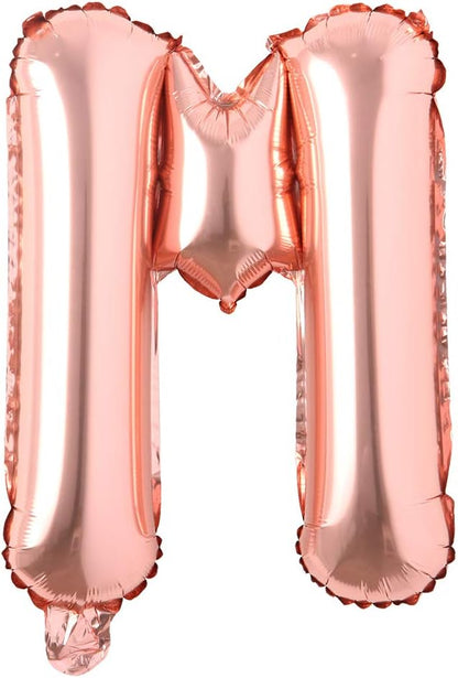 16" inch Single Rose Gold Alphabet Letter number Balloons Aluminum Hanging Foil by REIANS