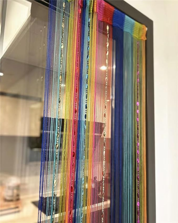 ave split 100cmX200cm Decorative Door String Curtain Beads Wall Panel Fringe - Image 5