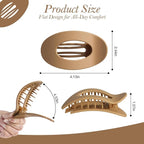 Upgraded 8 Pack French Flat Hair Clips for Women Girls, Matte Lay Flat Claw Clips, Large No-Slip Claw clips for Thick & Thin Hair, Strong Hold Styling Barrettes Accessories for Daily Styling
