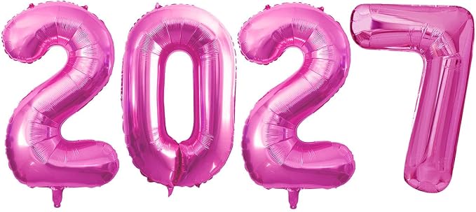 Hot Pink 2027 Foil Number Balloons by GOER