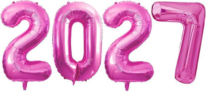 Hot Pink 2027 Foil Number Balloons by GOER