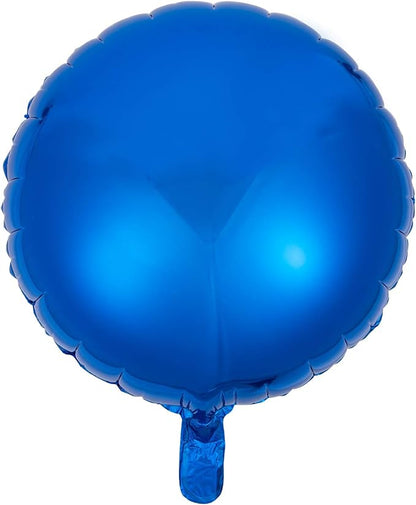 18" Blue Round Shaped Foil Balloons Mylar Helium Balloons - Image 3