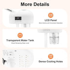 Professional Facial Steamer, 750W White Skin Care Equipment w/Wheels & LCD Panel, PTC Heating, 600ml Large Capacity Face Steamer Machine, Adjustable Height Hot Mist Steamer for Beauty Salon