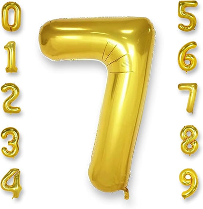 AULE 40 Inch Gold 7 Balloon Number Foil 0-9 Birthday Big Numbers | Birthday by AULE