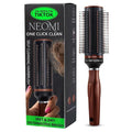 Self Cleaning Brushes for Women - Roller Retractable Detangler Round Brush for Blow Out Travel Brown Christmas Gifts for Womens