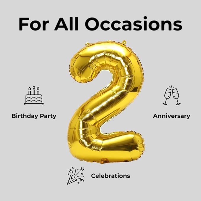 YPSelected 32 Inch Large Foil Helium Number Balloon Birthday Wedding Party 0-9 - Image 5