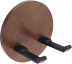 Wall Mounted Hair Dryer Holder, 5.1 Inch Round Shape Walnut Wood Shelf Aluminum Hairdryer Holder,Bathroom Hair Dryer Stand Drill Install (Round Shape Walnut Wood, 1)