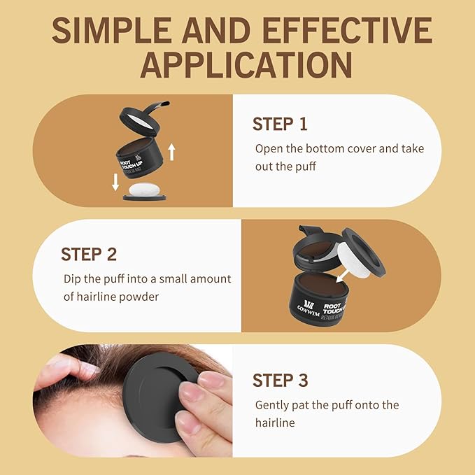 Gowwim Root Touch up Powder, Instantly Gray Hair Cover up Hairline Powder for Women & Men Waterproof and Sweatproof Root Cover Up Long-Lasting for Thinning & Loss Hair (Medium Blonde1, 4g)