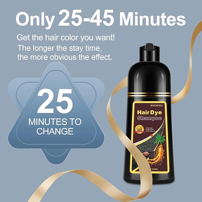Hair Dye, Hair Dye Shampoo for Women & Men, Color Shampoo Hair Dye 16.10 Fl Oz, Safe and Natural Champu Para Canas (Chestnut Brown)