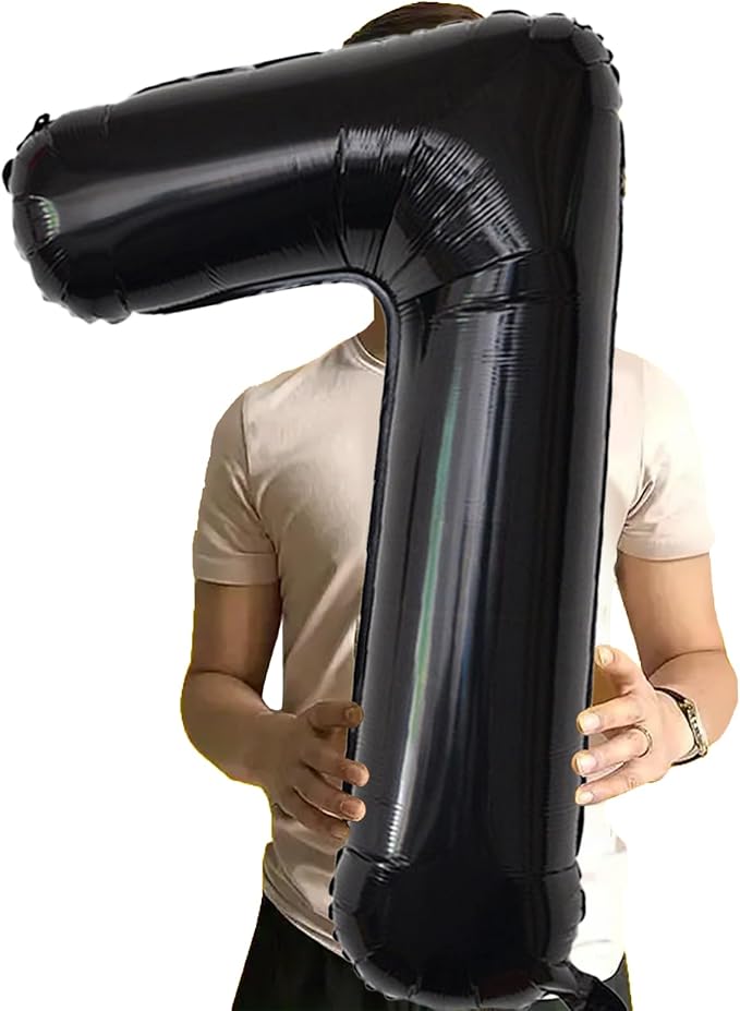 Number Balloons Black Party Balloon - Image 2
