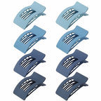 8 Pack French Flat Hair Clips for Women – Large Matte No-Slip Claw Barrettes for Thick & Thin Hair, Strong Hold Styling Accessories (Blue)