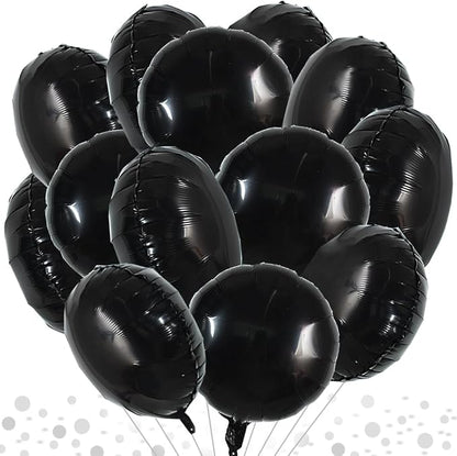 TONIFUL 30Pcs 18 Inch Large Black Round Shape Foil Balloons Big Black Circle by TONIFUL