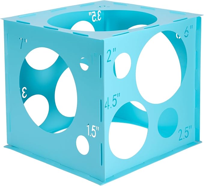 Auihiay 14 Holes Balloon Sizer Cube, Plastic Blue Balloon Sizer | Balloon Size by Auihiay