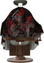 Professional Barber Cape - Hair Cutting Cape with Adjustable Neck Closure, Salon Quality Styling Cape for Hairdressers and Barbers - Red