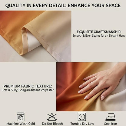 Burnt Orange Curtains 72 Inch Length 2 Panel Set | Light Filtering Curtains - Image 9