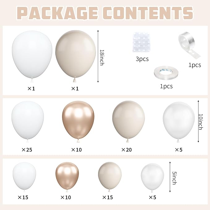 White Sand Balloon Arch Kit, Boho Balloon Garland - Image 2
