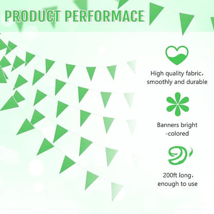 Tatuo 200 Feet Solid Pennant Banners Flags String Triangle Hanging DIY Bunting - Image 3