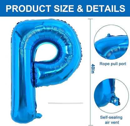 TONIFUL 40 Inch Large Blue Letter P Foil Balloons Alphabet Balloons | Giant - Image 2