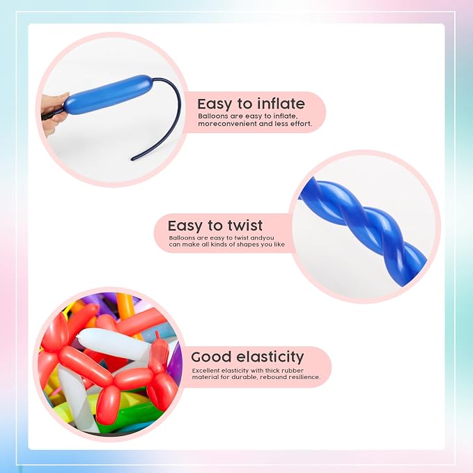 Navy Blue Long Balloons - Image 6