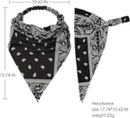 6 Pack Hair Scarf Headband for Women Elastic Bandana Head Scarf Large Boho Triangle Kerchief with Clips Non Slip Scarves