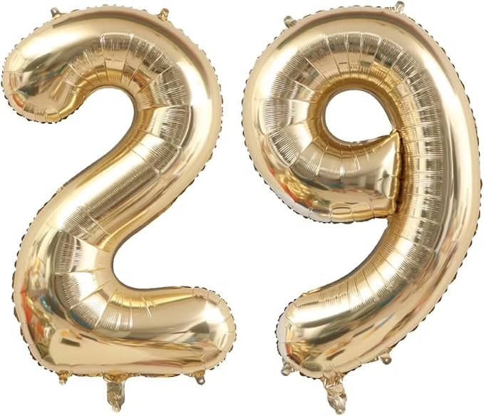 Light Gold 92 29 Balloon Numbers, 40 Inch Large 92th 29th Birthday Balloons by Unknown