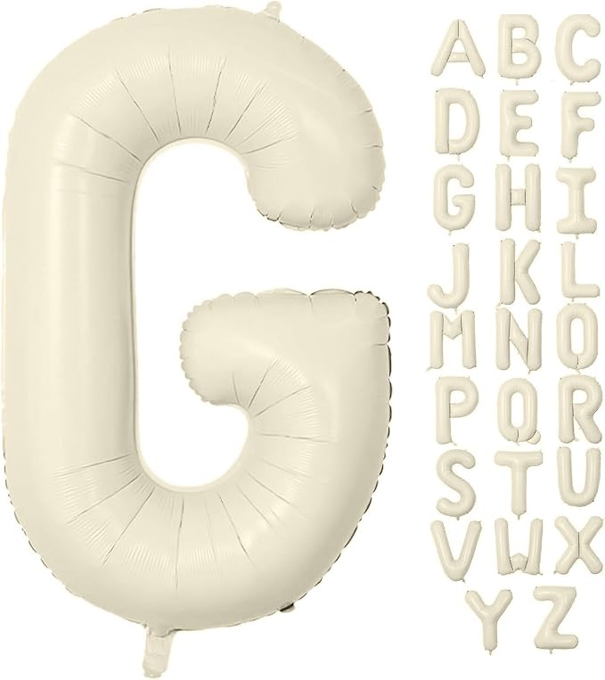 Letter Balloon 40Inch Cream White Big Alphabet Balloons Letter G | Giant Foil by YUNSHANGMO