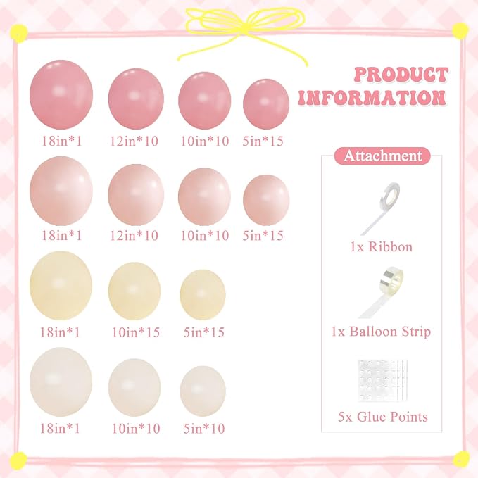 Pink and Yellow Balloon Arch Kit - Image 6