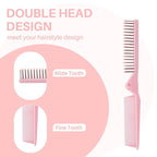 RHOS Portable Travel Mini Hair Brush - Compact Foldable Double-Headed Detangling Comb for Purse, Bags - Pocket-Size for Women and Girls (Pink)
