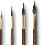 Nicpro 4 PCS Watercolor Brushes Professional, Extended Needle Point Brush Set, Sable Watercolor Brushes with Synthetic Extra Long Tip for Fine Detailing - Watercolor Acrylic Gouache Inks Painting