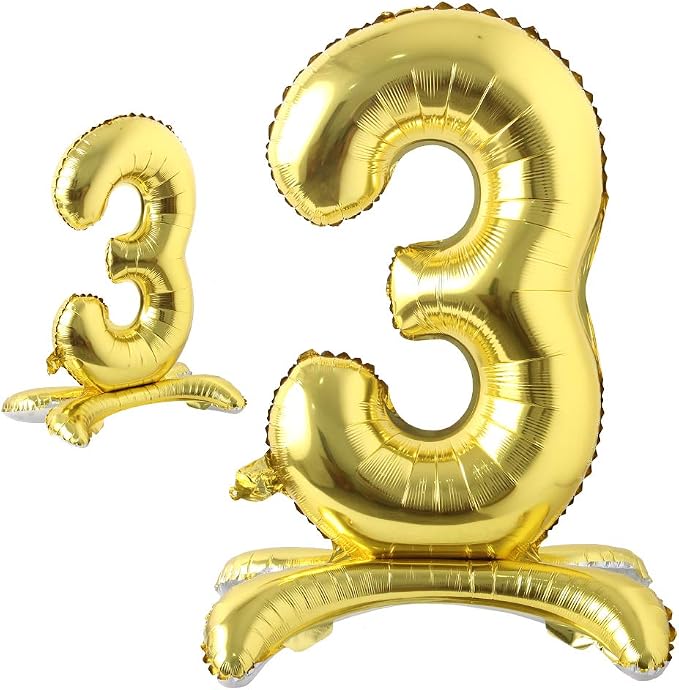 16" Standing Gold Alphabet Letter and Number Balloons Aluminum Hanging Foil by RUIANSI